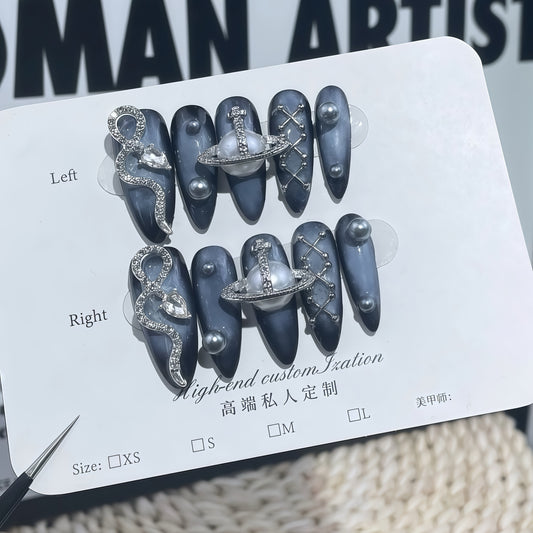 ZX-1037-AM-Shiny Diamonds Nails