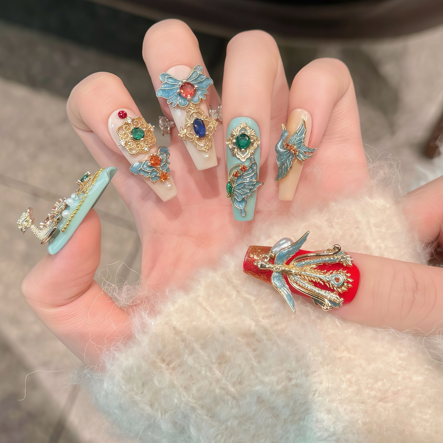 ZX-2700-CH-Shiny Diamonds Nails