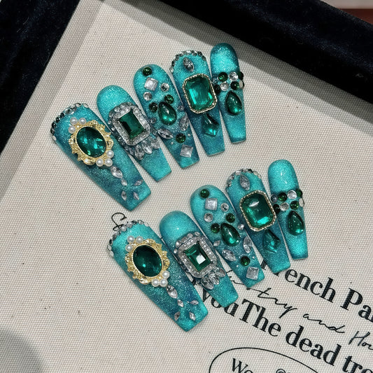 ZX-2199-AM-Shiny Diamonds Nails