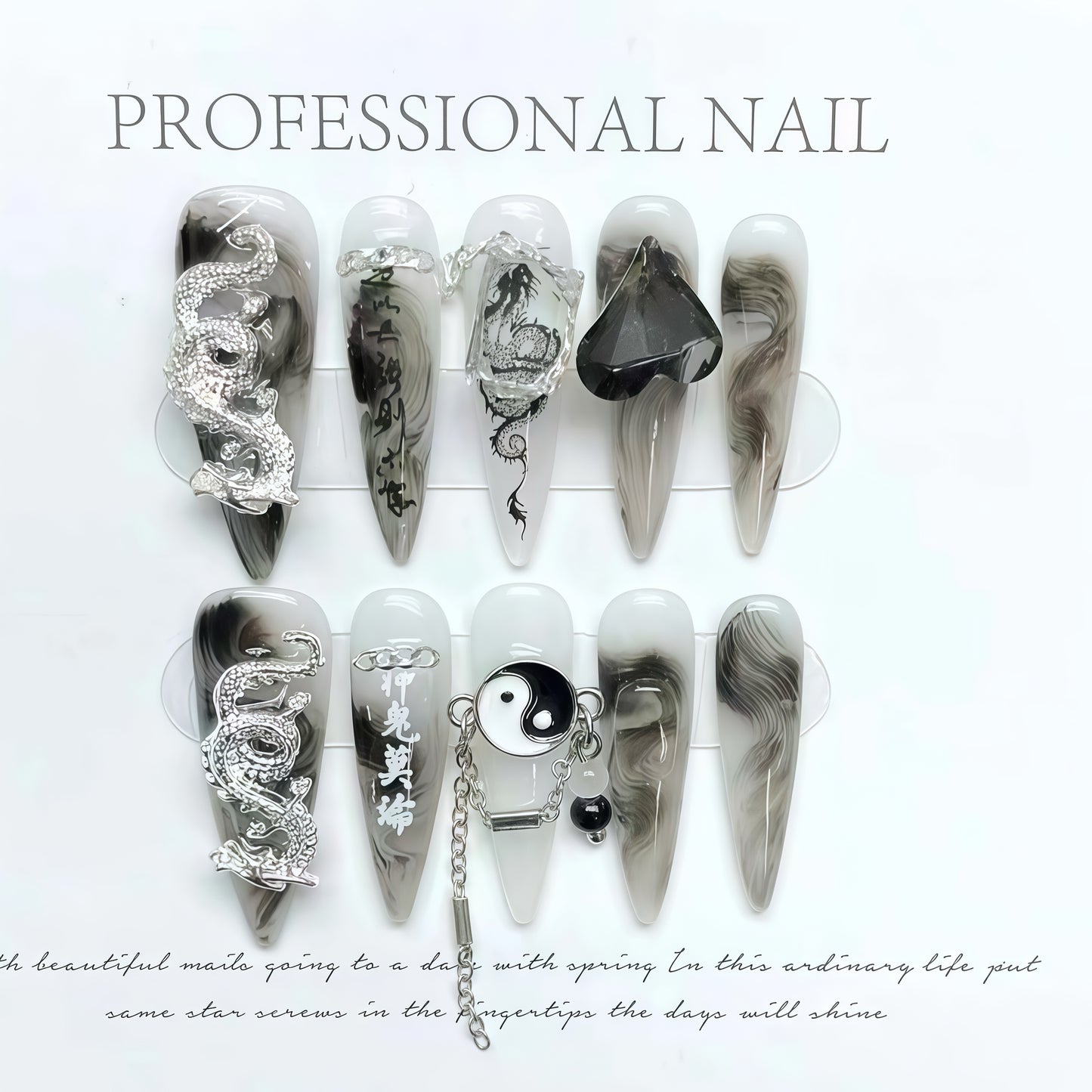 ZX-1155-CH-Shiny Diamonds Nails