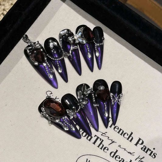 ZX-112-AM-Shiny Diamonds Nails