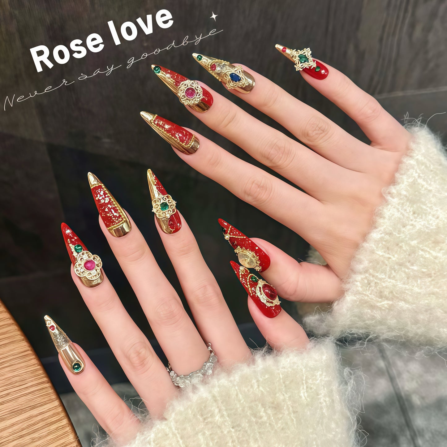 ZX-2716-CH-Shiny Diamonds Nails