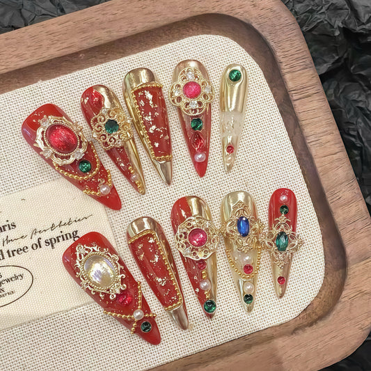 ZX-2716-CH-Shiny Diamonds Nails