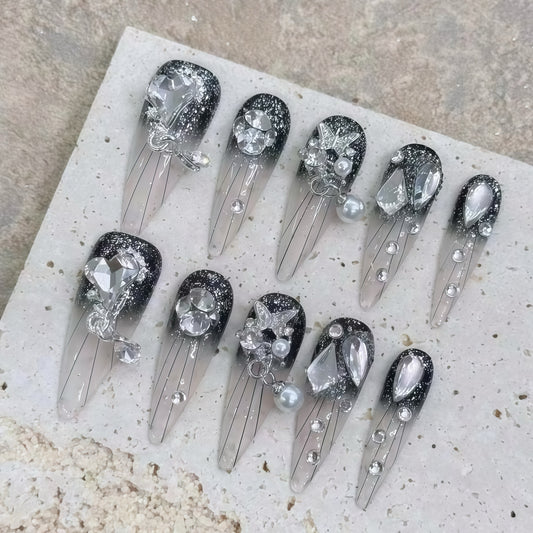 ZX-1870-AM-Shiny Diamonds Nails