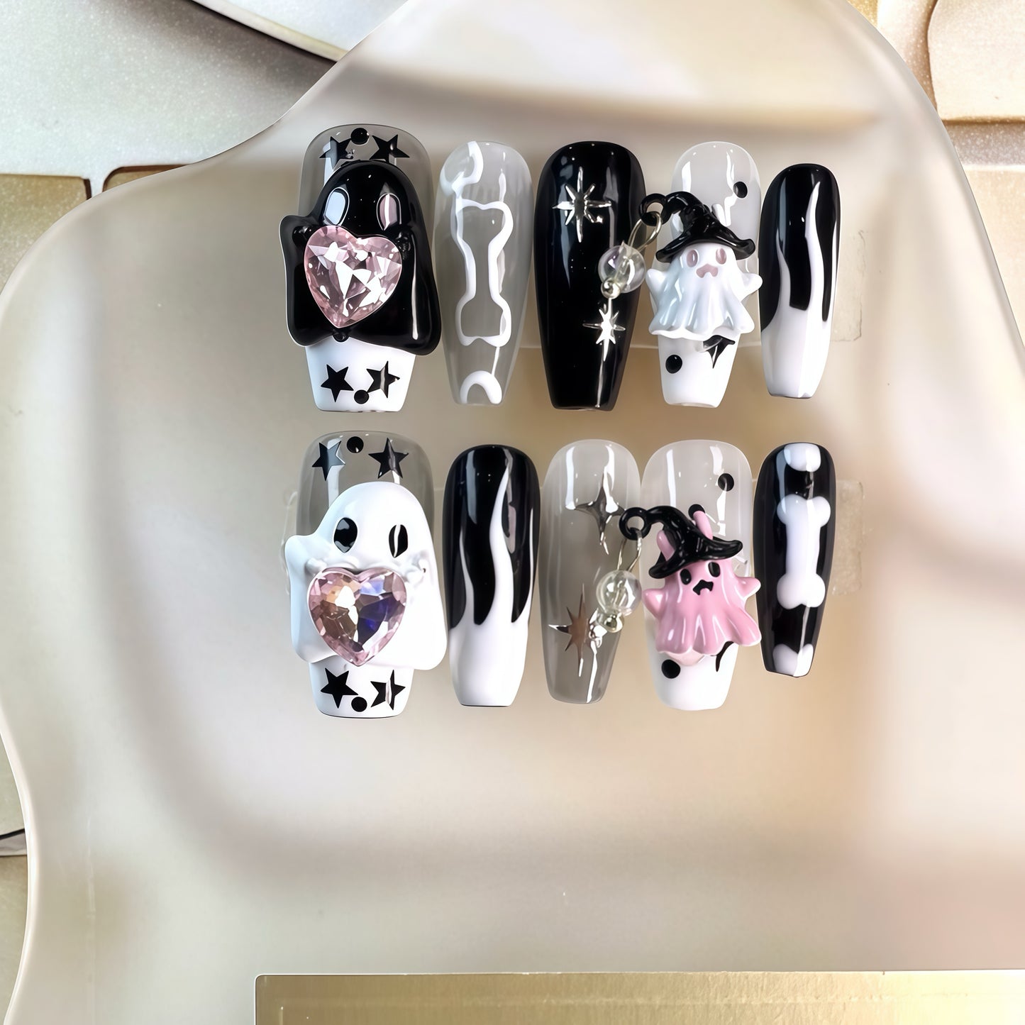 ZX-1065-CA-Shiny Diamonds Nails