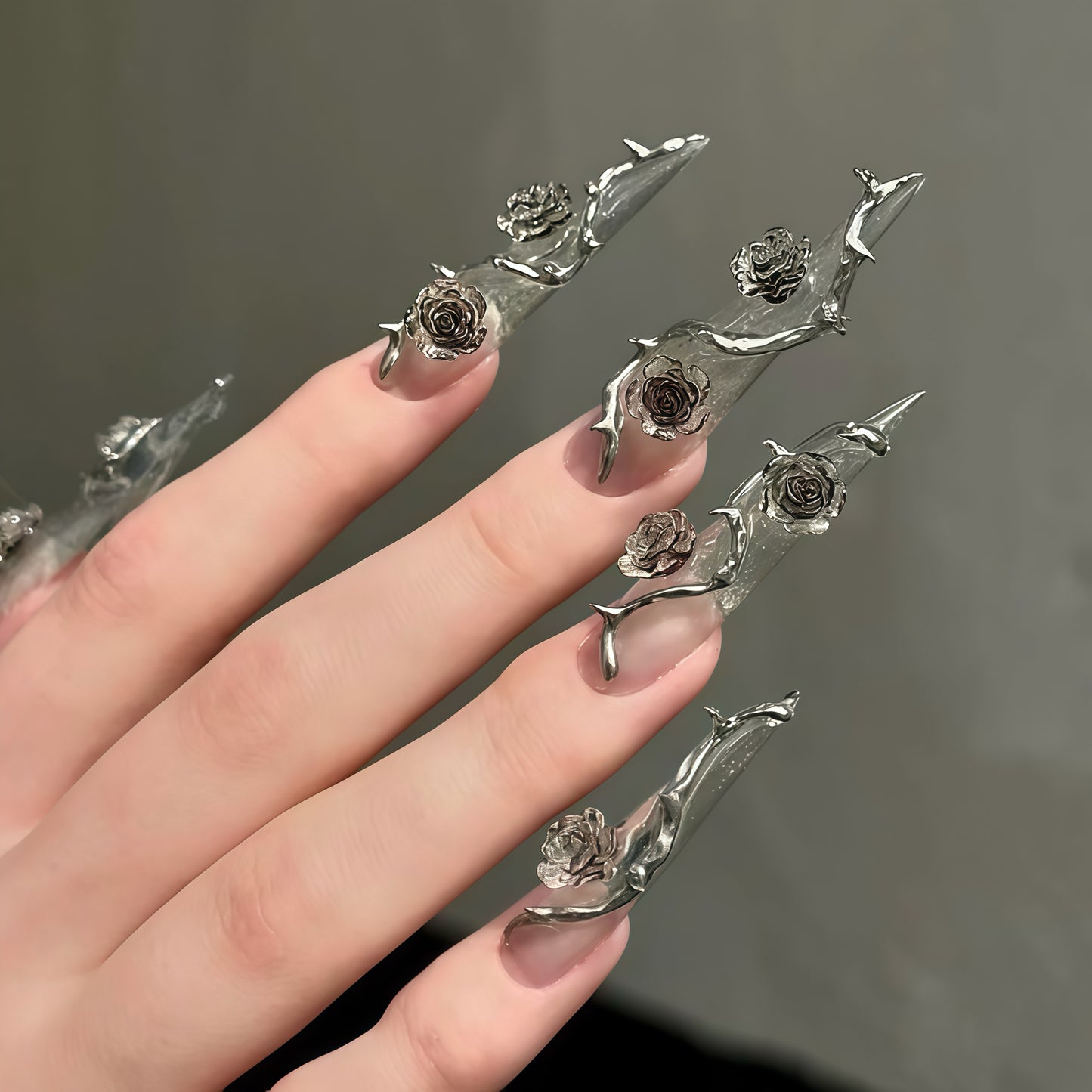 ZX-2089-CH-Shiny Diamonds Nails