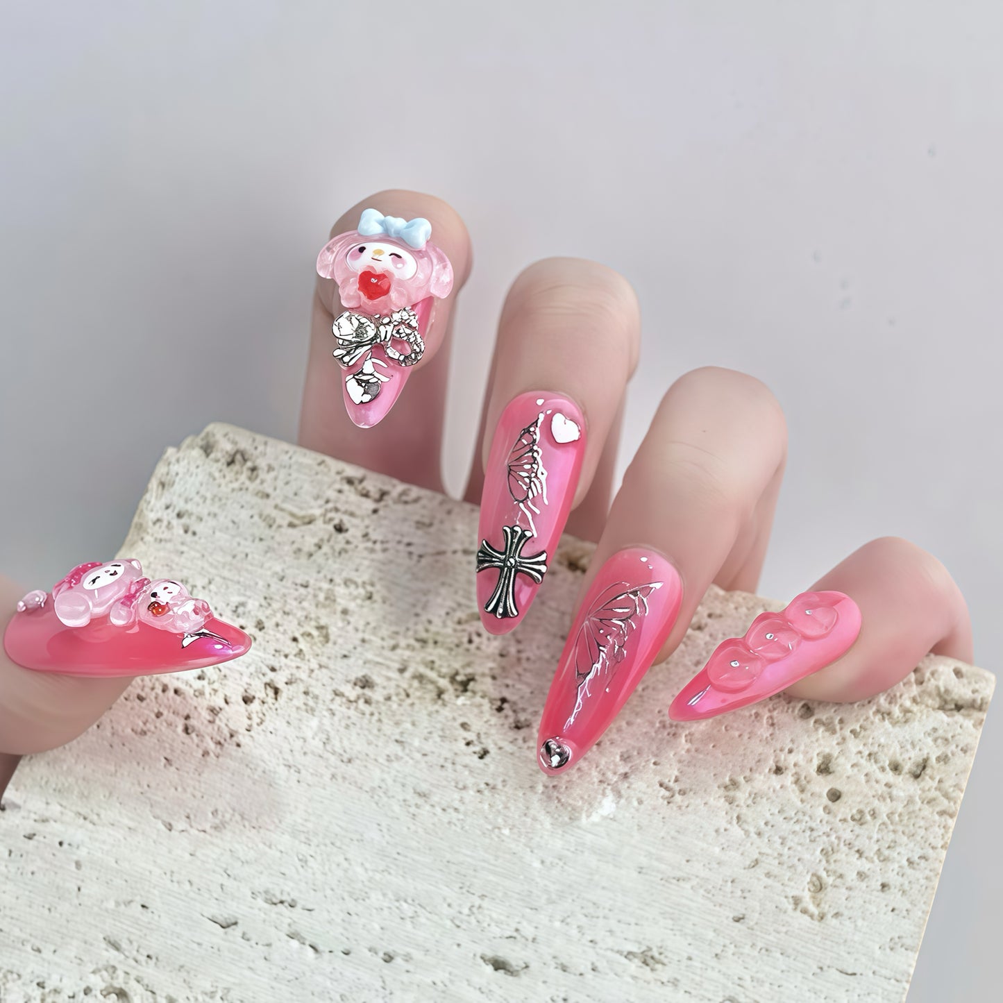 ZX-1137-CA-Shiny Diamonds Nails