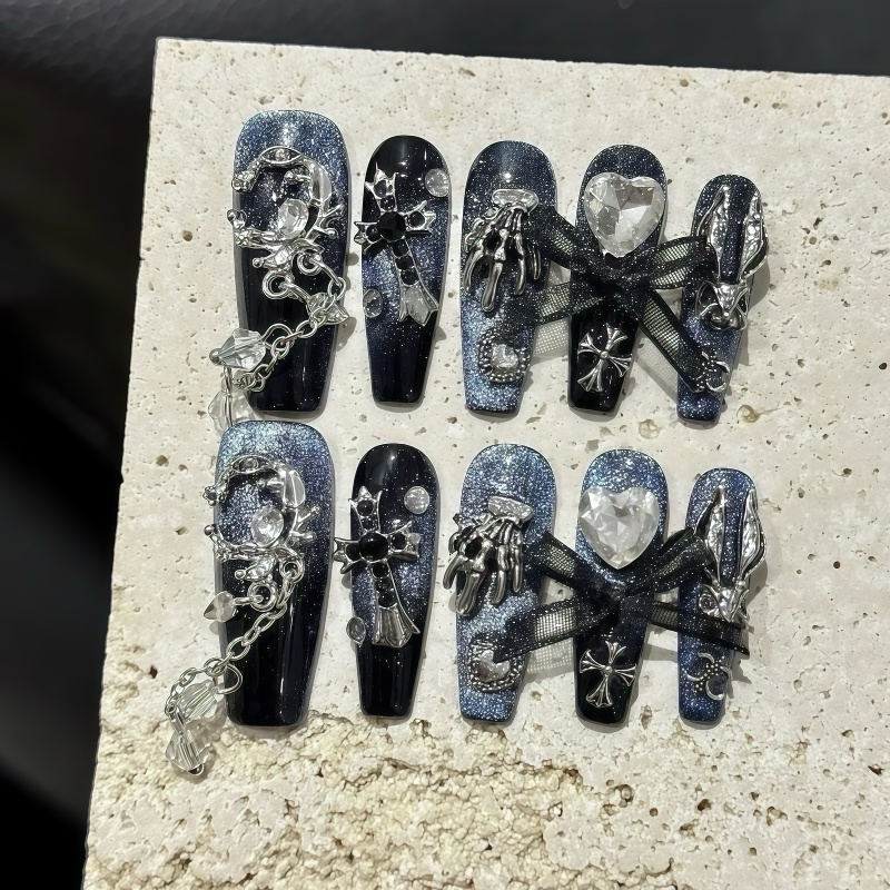 ZX-2313-AM-Shiny Diamonds Nails