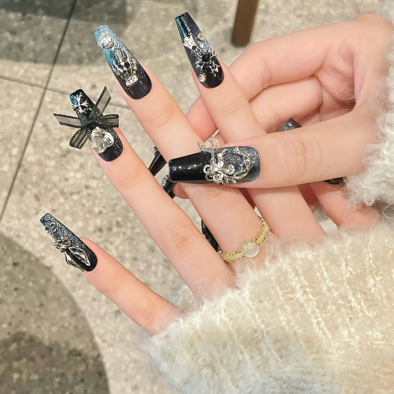 ZX-2313-AM-Shiny Diamonds Nails