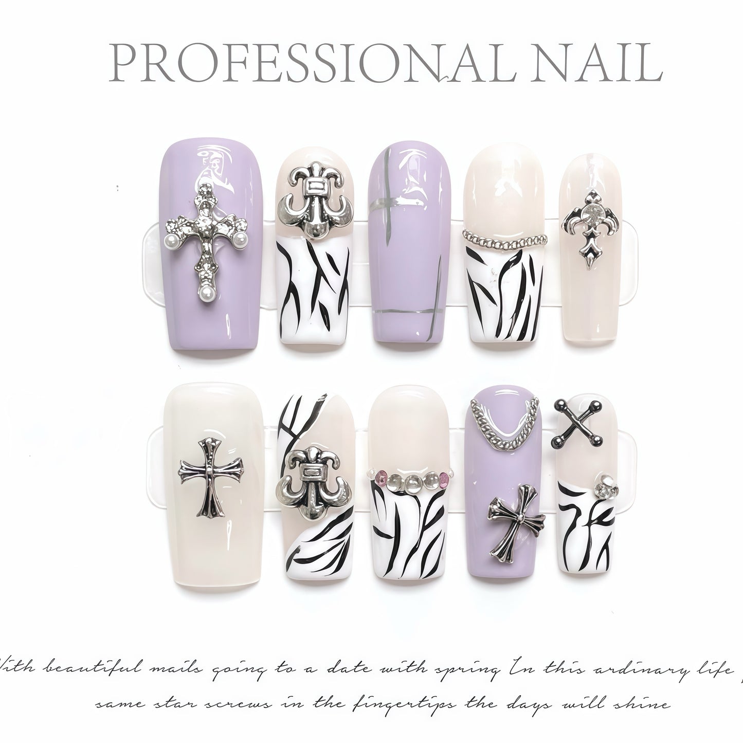 ZX-2027-AM-Shiny Diamonds Nails