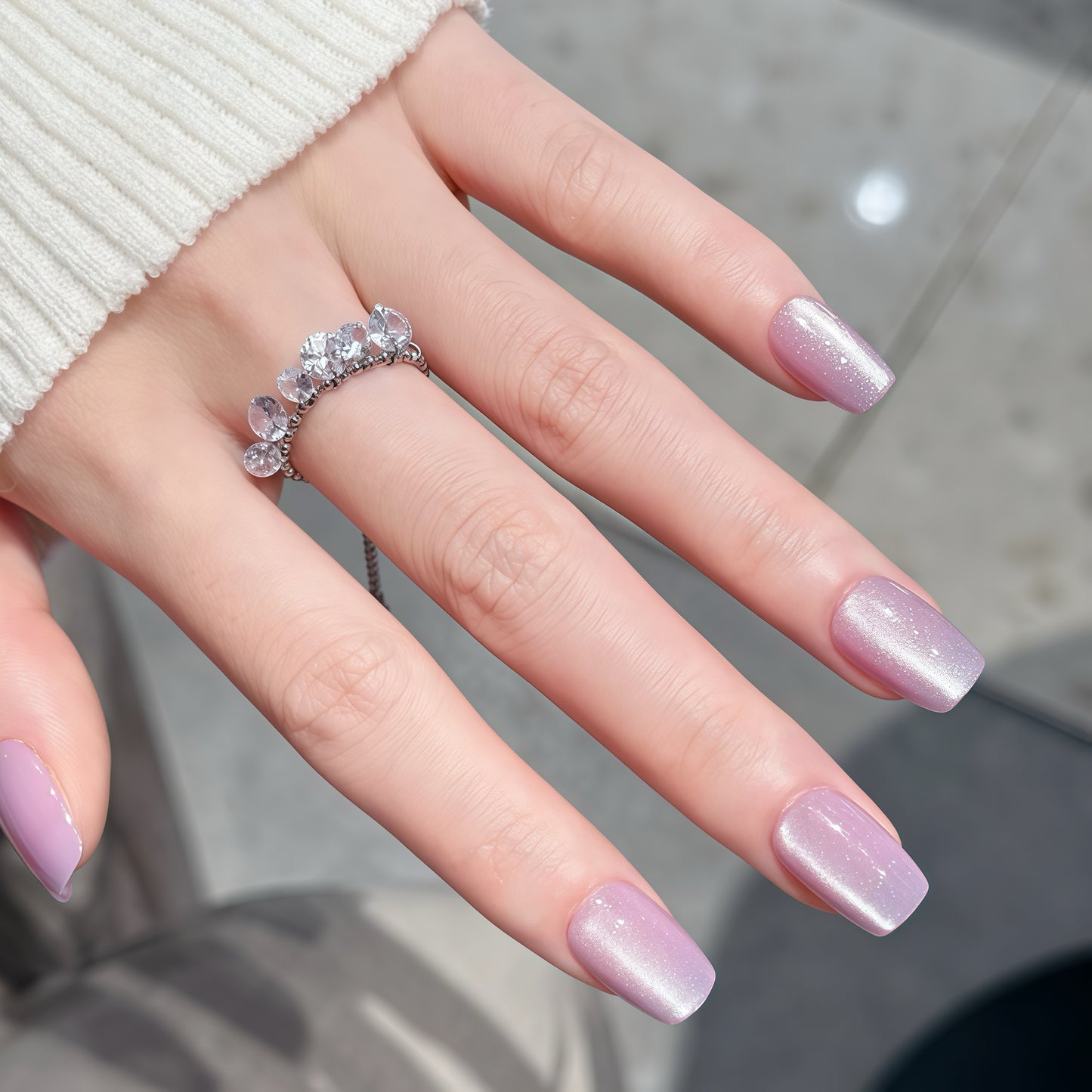 ZX-1904-CH-Shiny Diamonds Nails