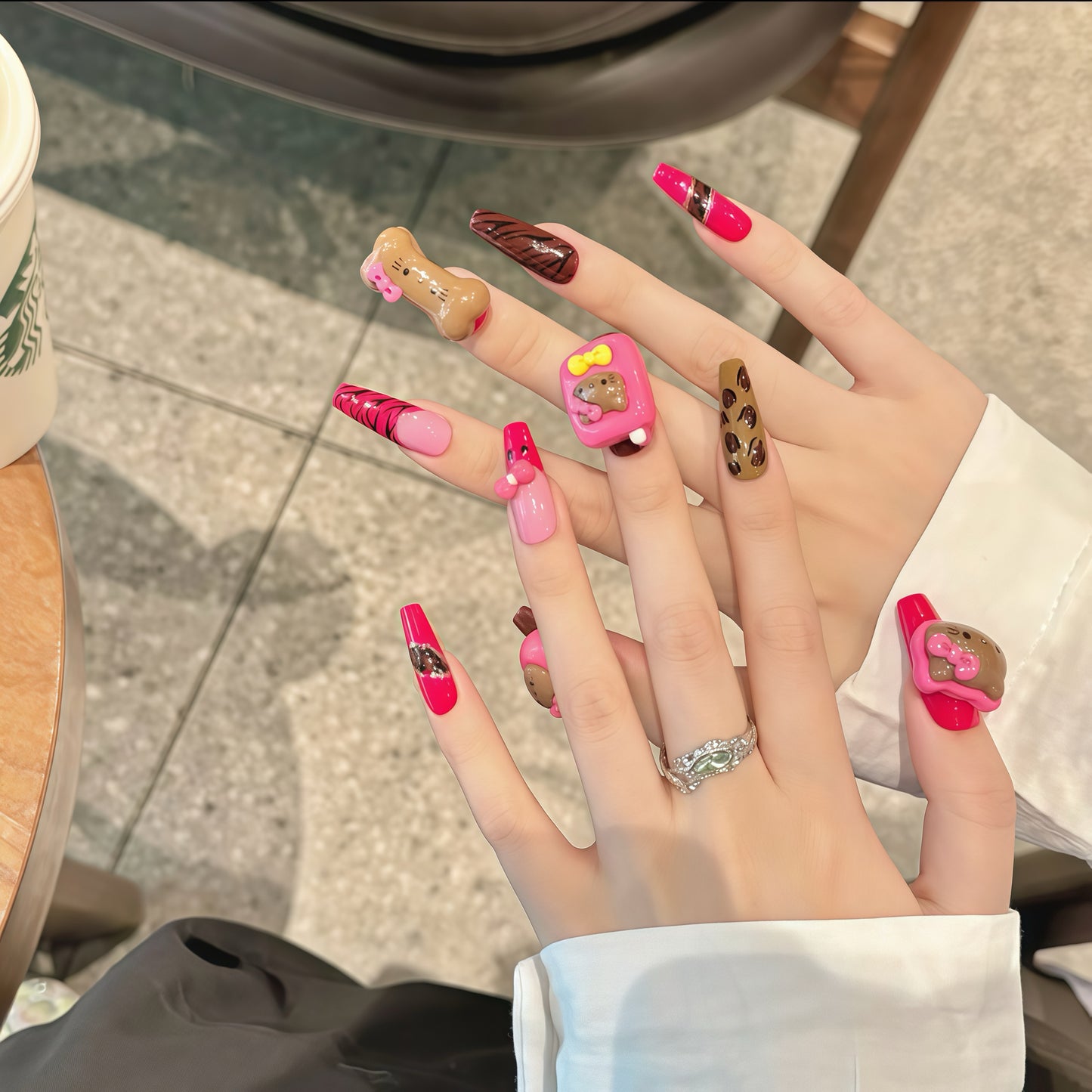 ZX-2370-CA-Shiny Diamonds Nails