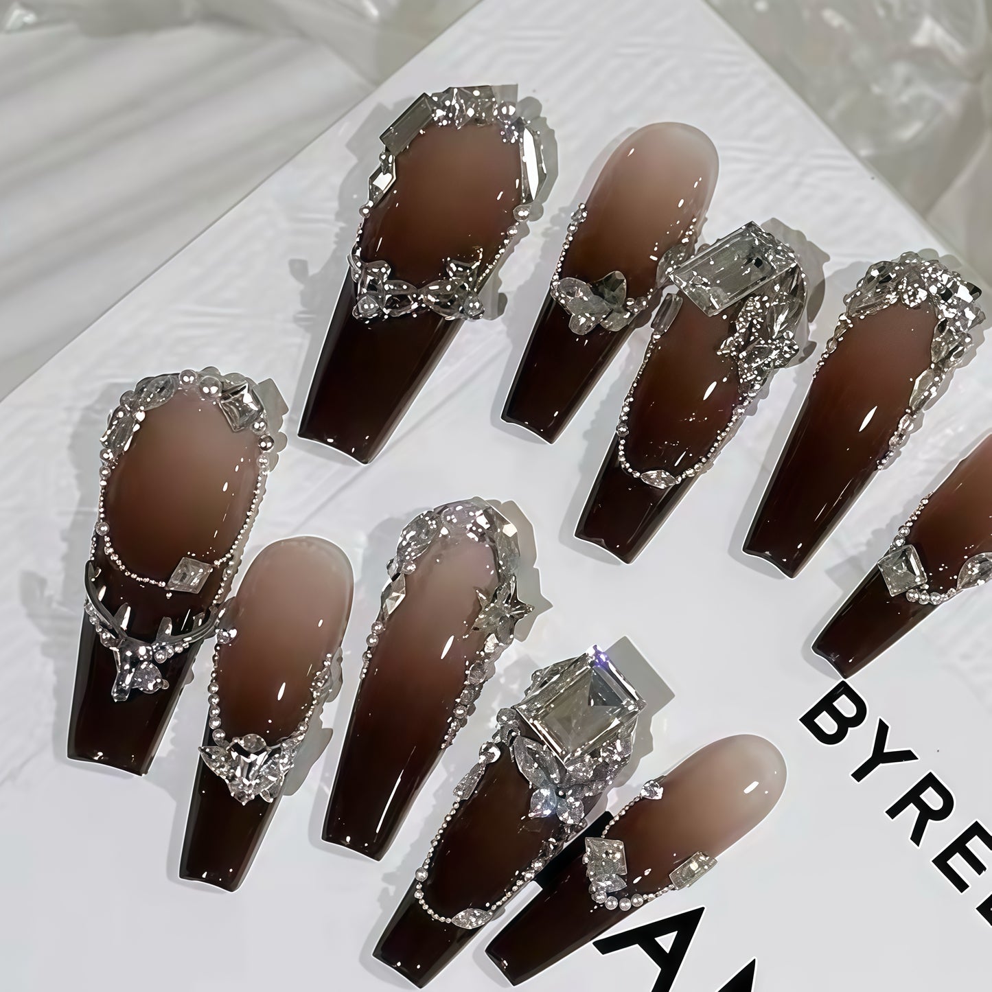 ZX-1067-AM-Shiny Diamonds Nails