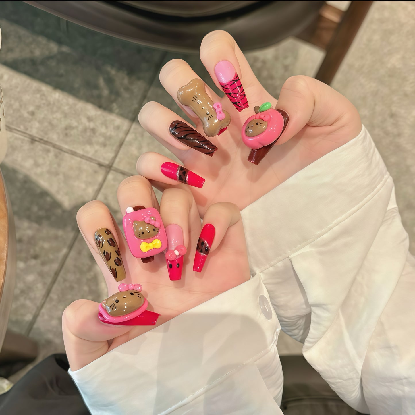 ZX-2370-CA-Shiny Diamonds Nails