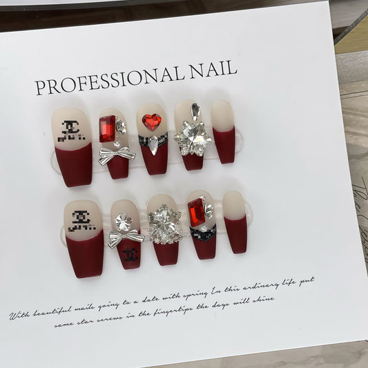 ZX-627-AM-Shiny Diamonds Nails