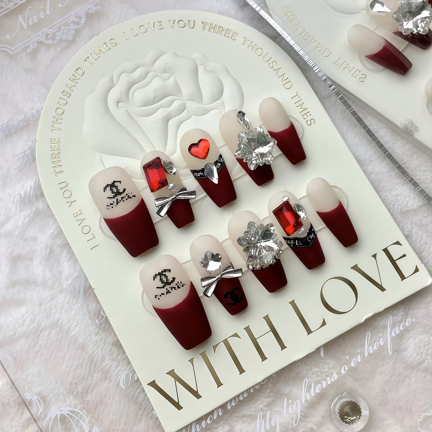 ZX-627-AM-Shiny Diamonds Nails