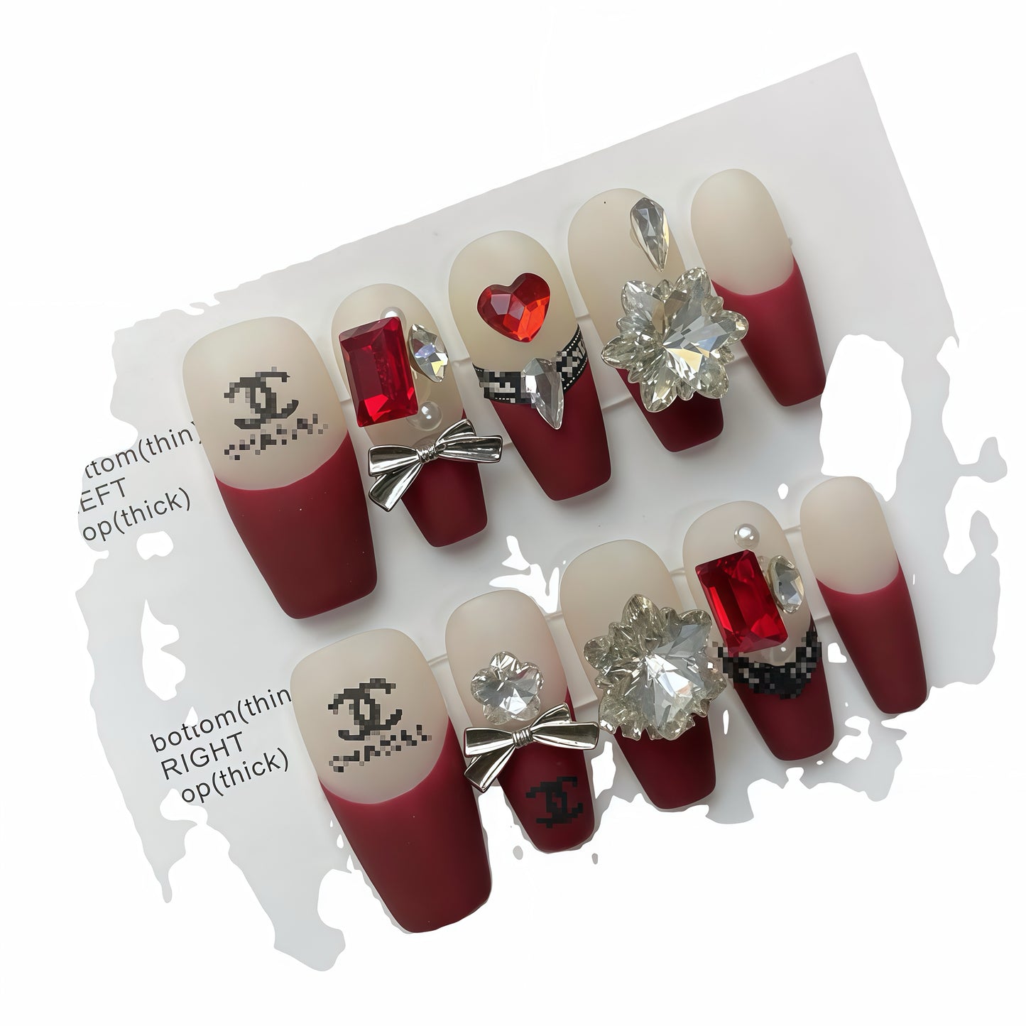 ZX-627-AM-Shiny Diamonds Nails