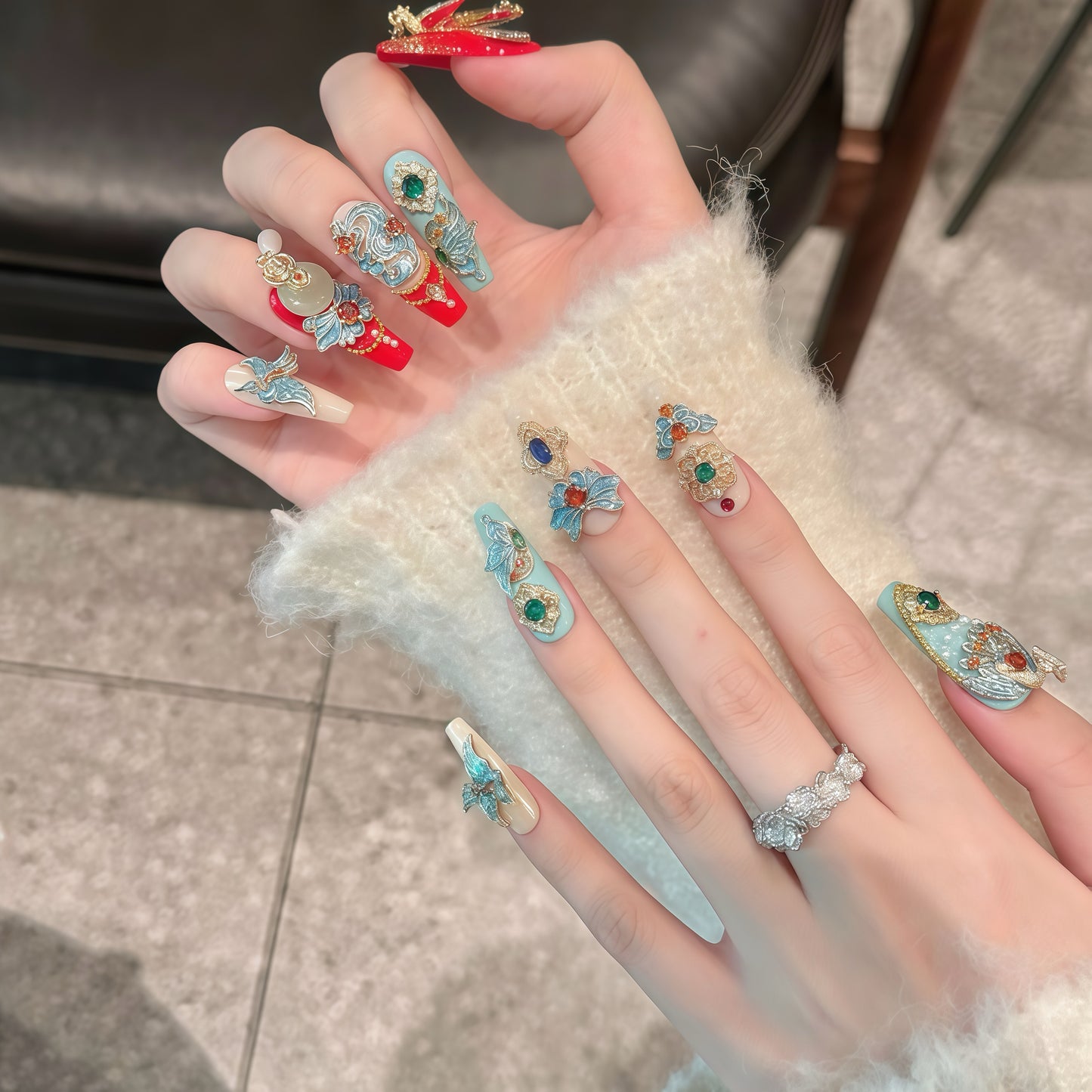 ZX-2600-CH-Shiny Diamonds Nails