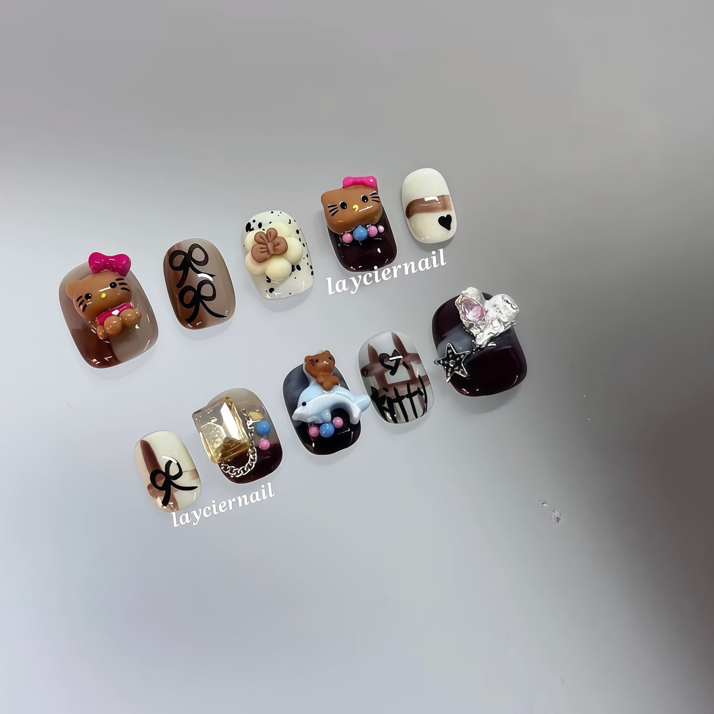 ZX-2244-CA-Shiny Diamonds Nails