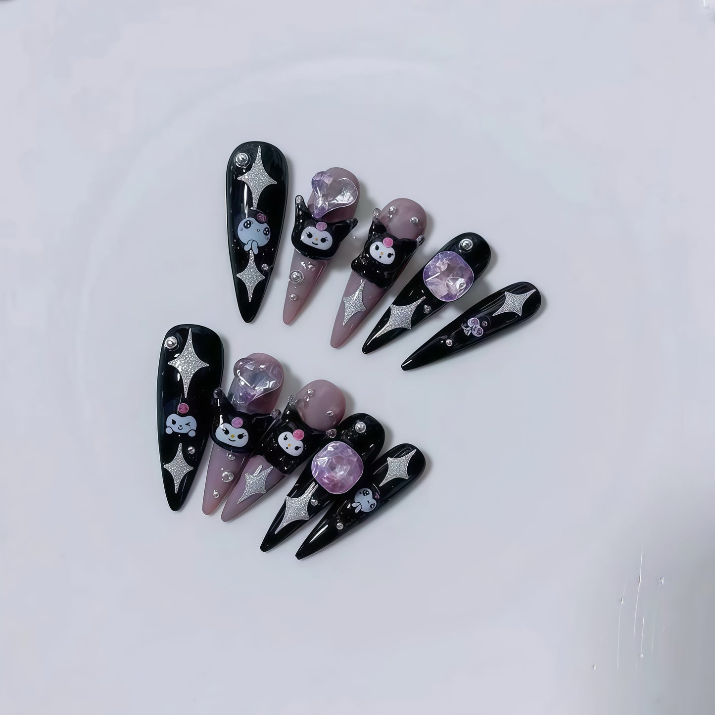 ZX-1131-CA-Shiny Diamonds Nails