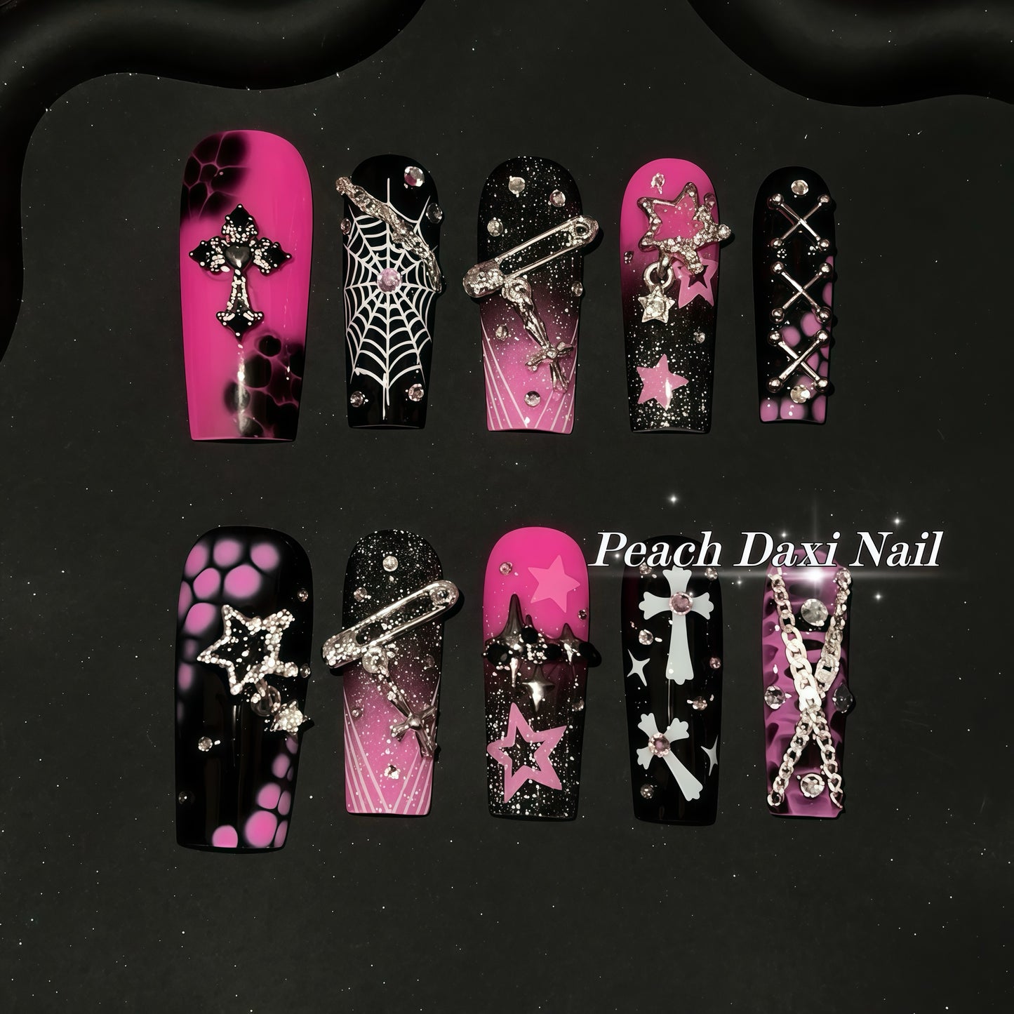 ZX-2109-AM-Shiny Diamonds Nails