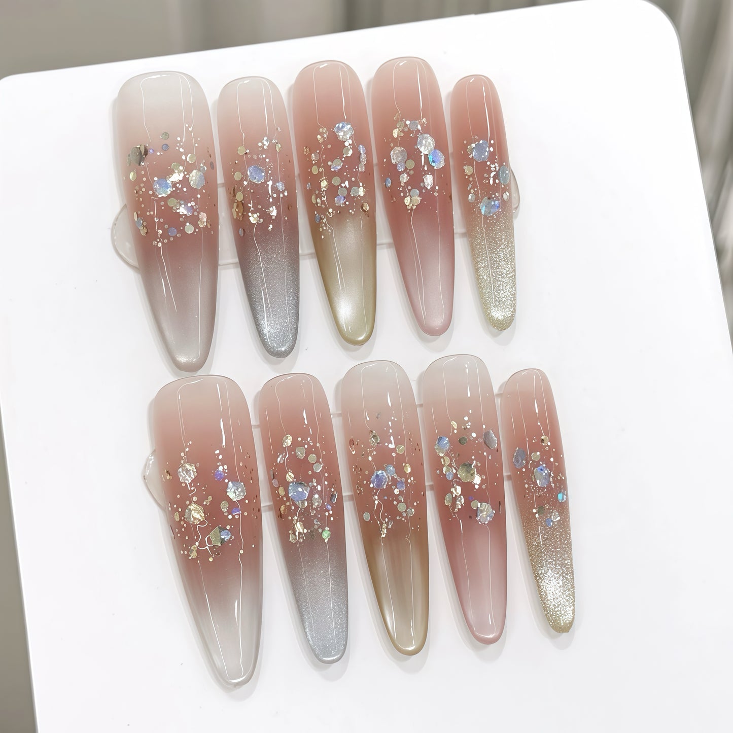 ZX-578-CH-Shiny Diamonds Nails