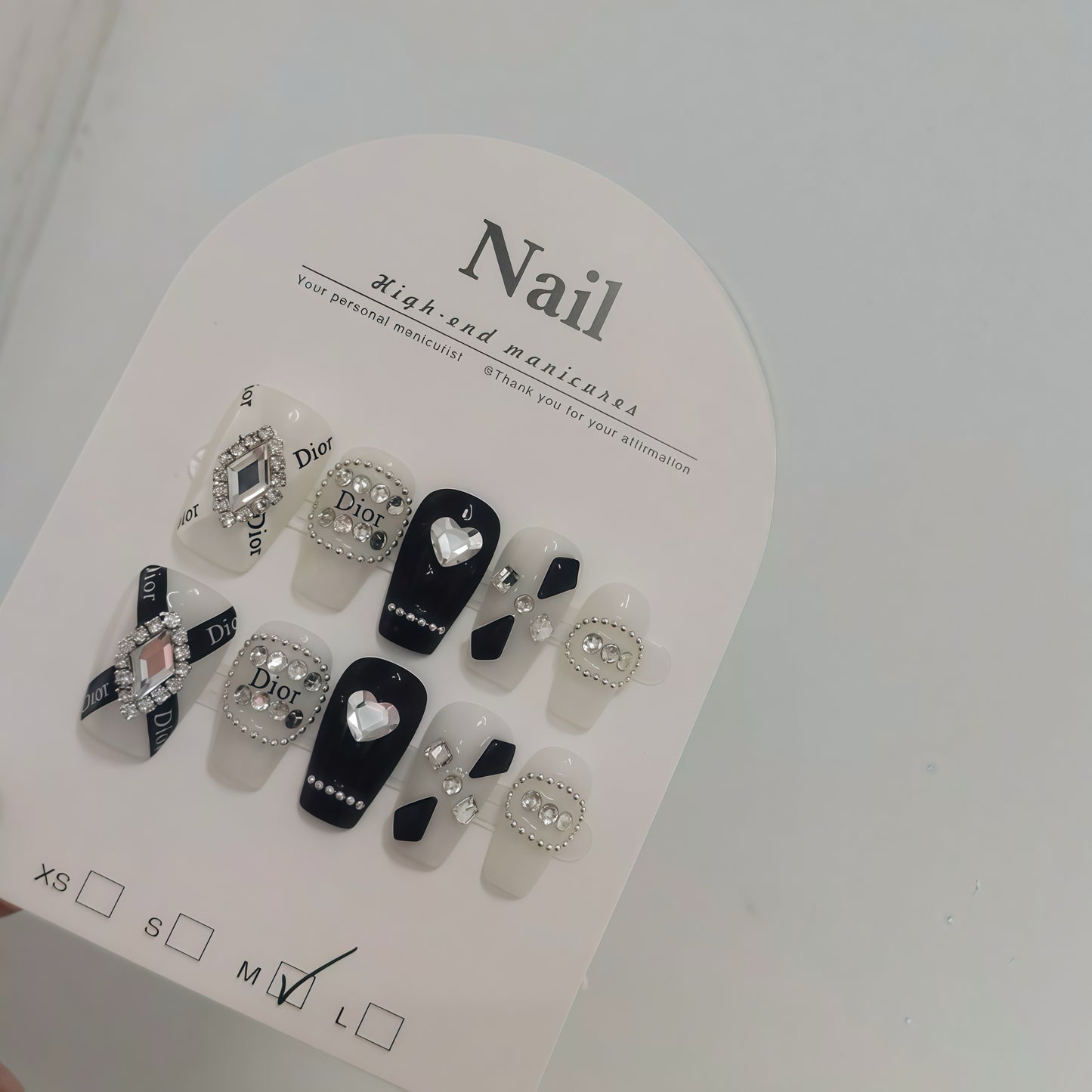 ZX-412-AM-Shiny Diamonds Nails