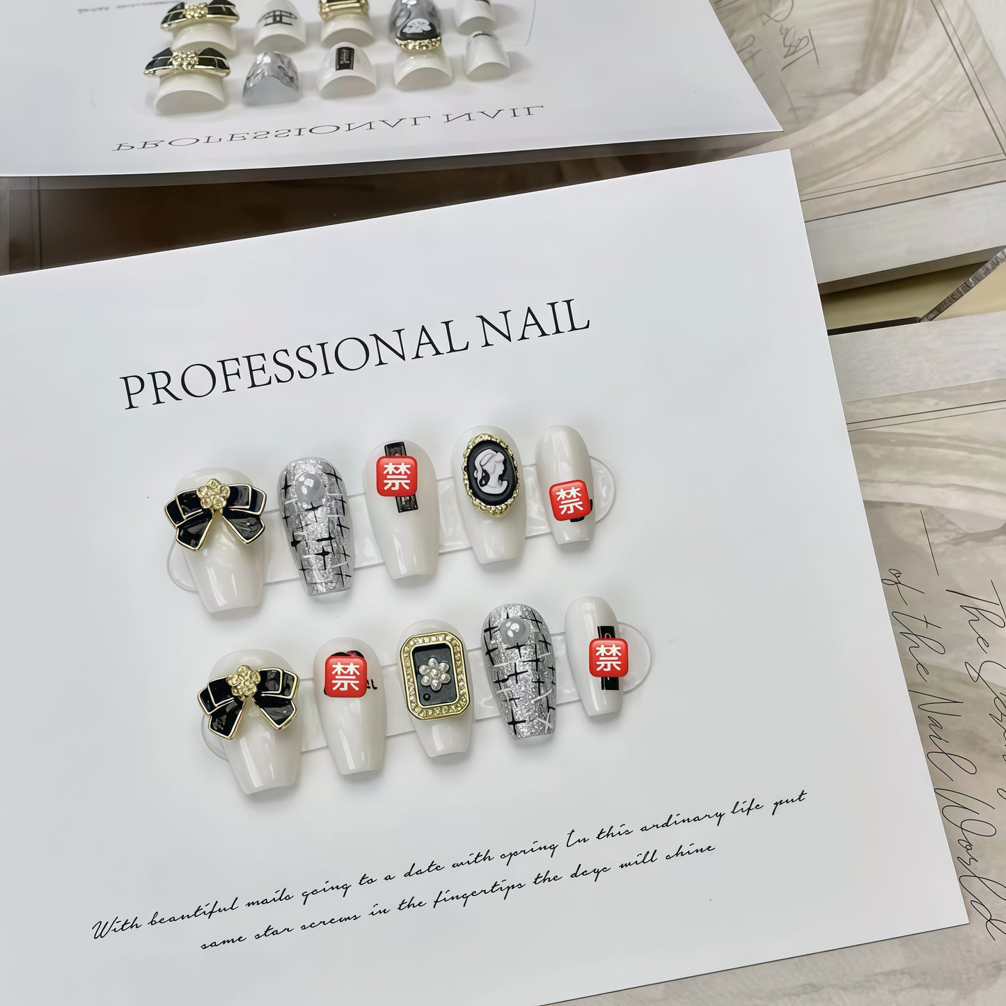 ZX-545-AM-Shiny Diamonds Nails