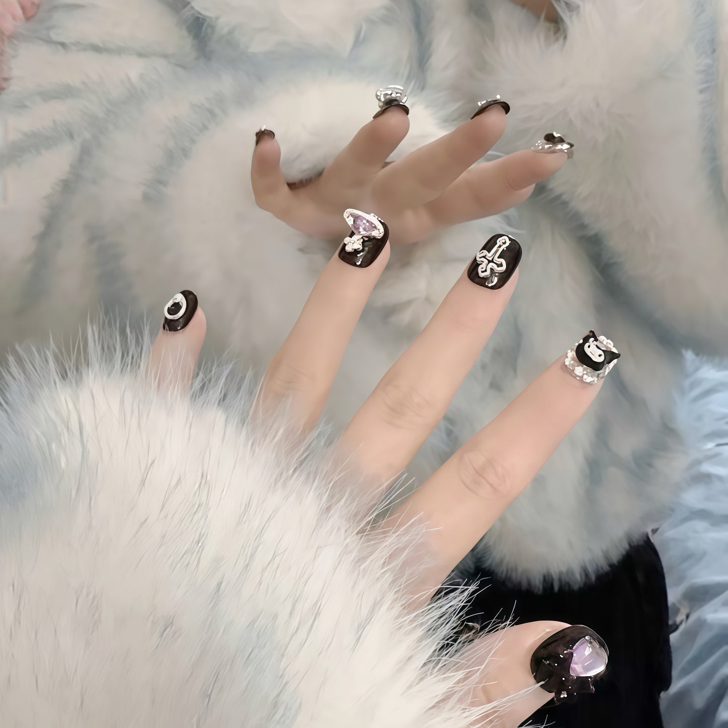ZX-937-CA-Shiny Diamonds Nails