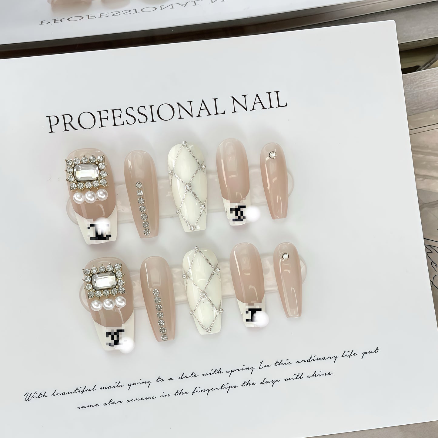 ZX-665-AM-Shiny Diamonds Nails