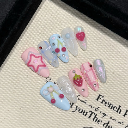 ZX-2552-CA-Shiny Diamonds Nails