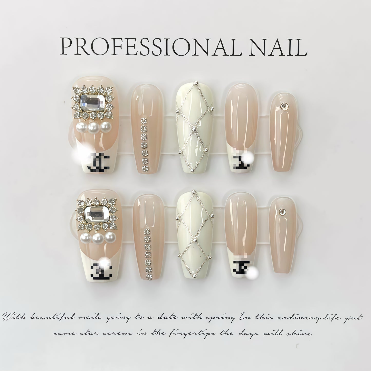 ZX-665-AM-Shiny Diamonds Nails