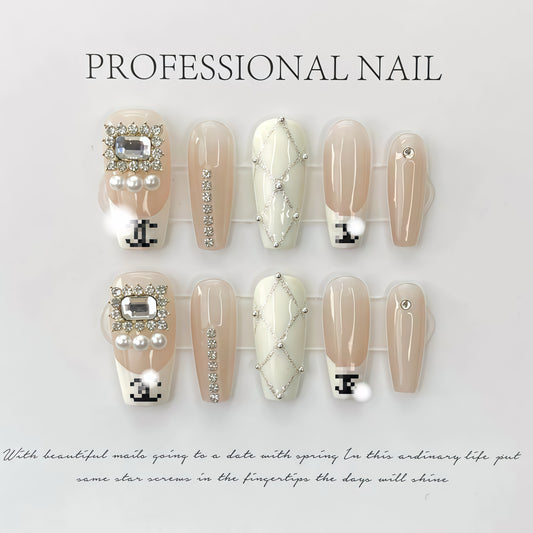 ZX-665-AM-Shiny Diamonds Nails