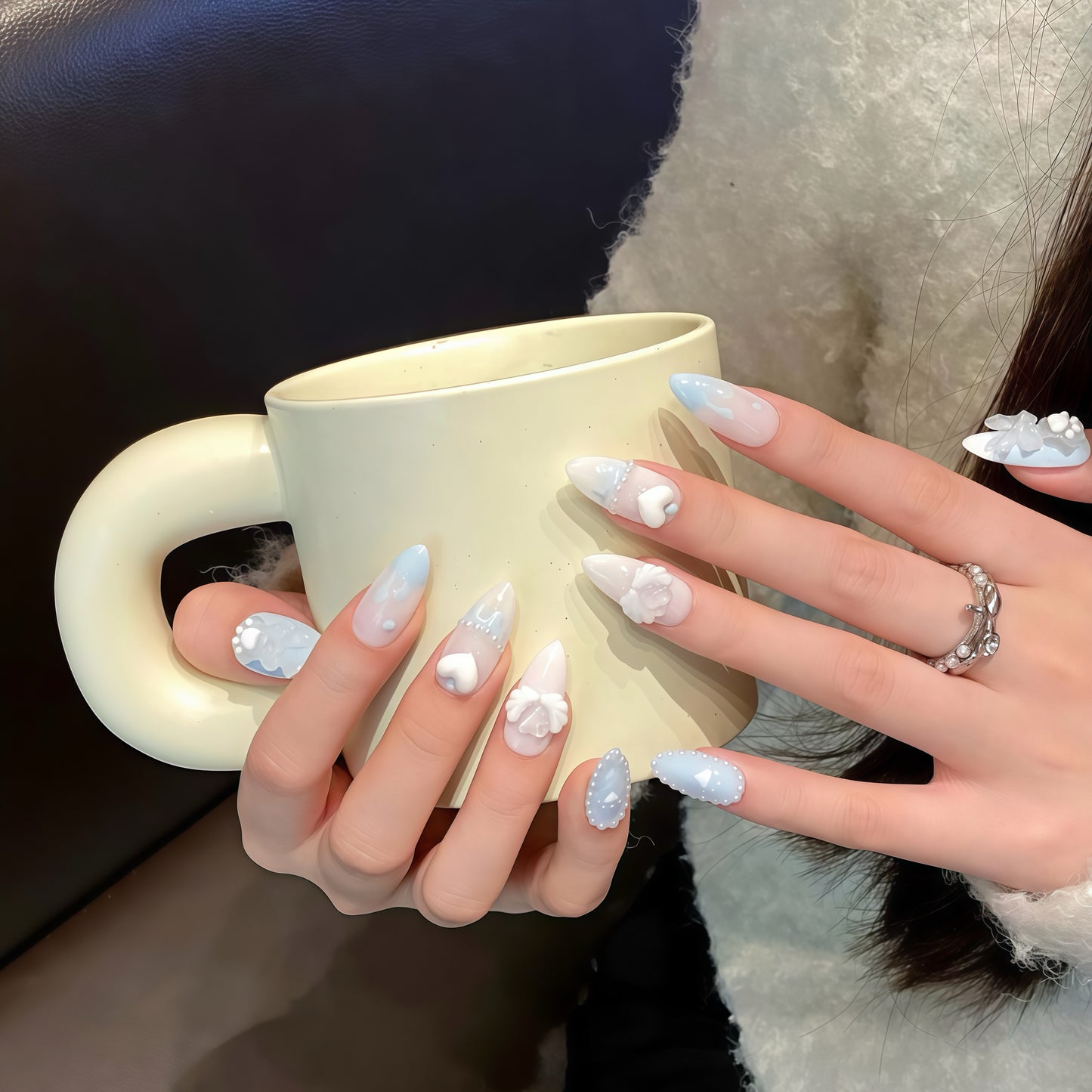 ZX-1635-CA-Shiny Diamonds Nails