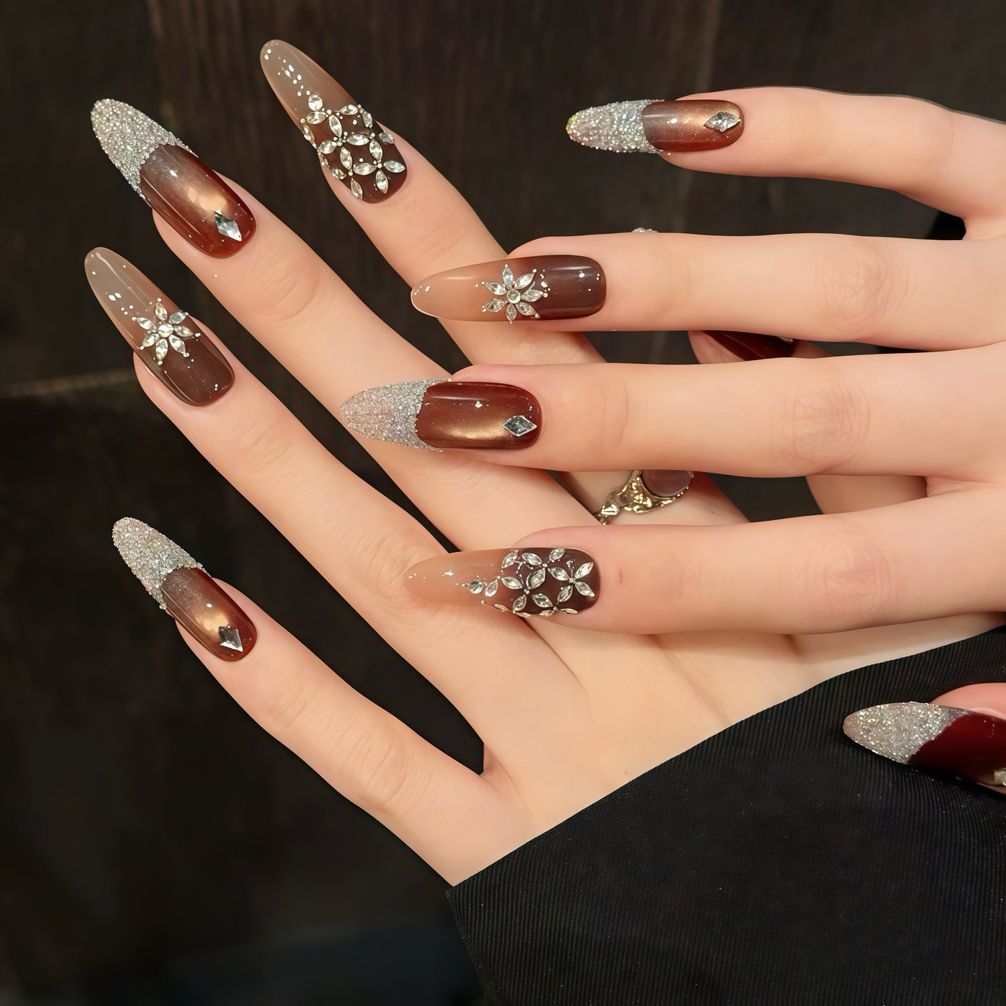 ZX-1317-AM-Shiny Diamonds Nails