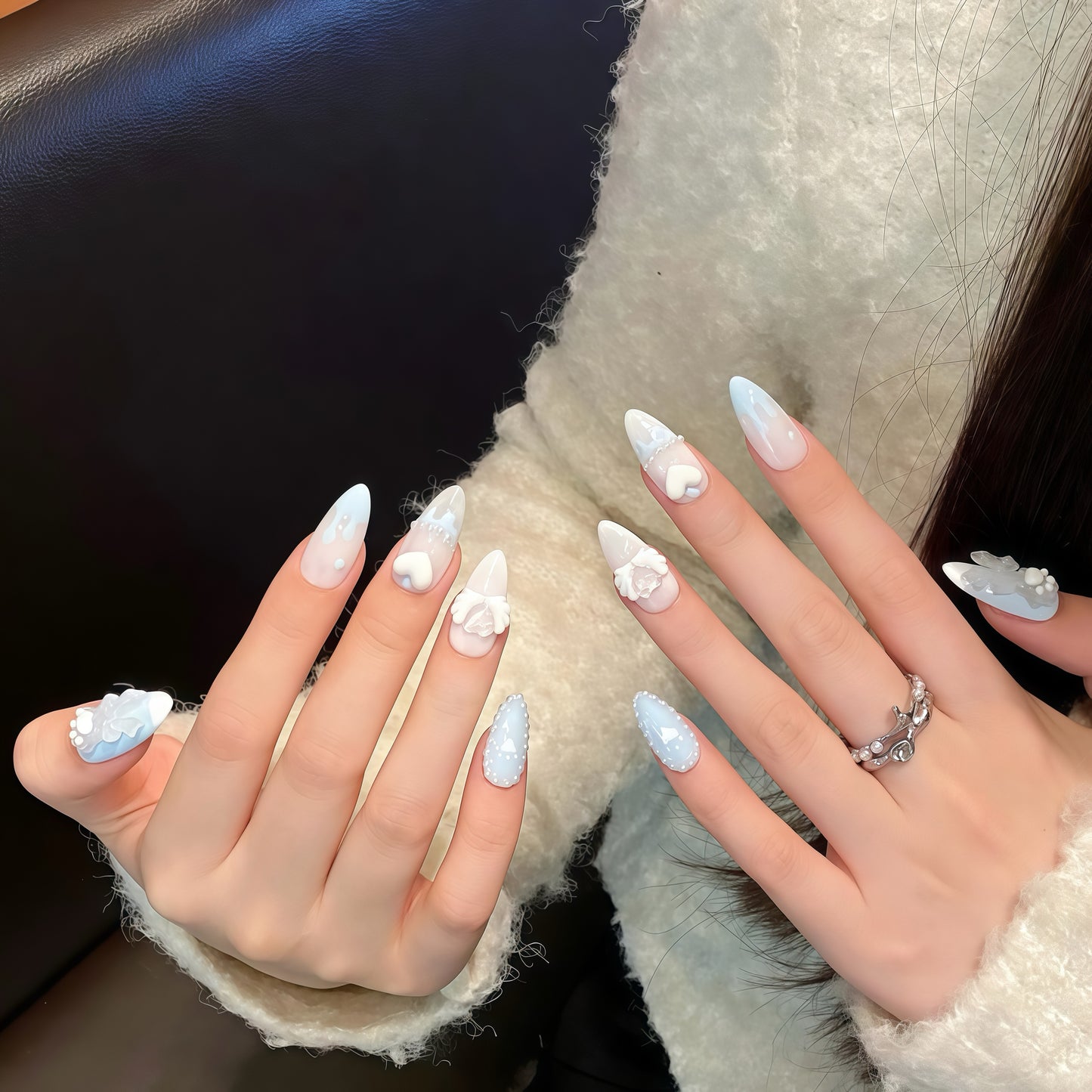 ZX-1635-CA-Shiny Diamonds Nails
