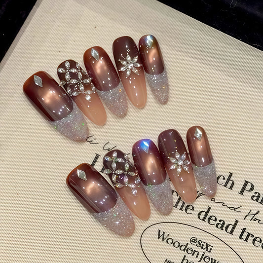 ZX-1317-AM-Shiny Diamonds Nails