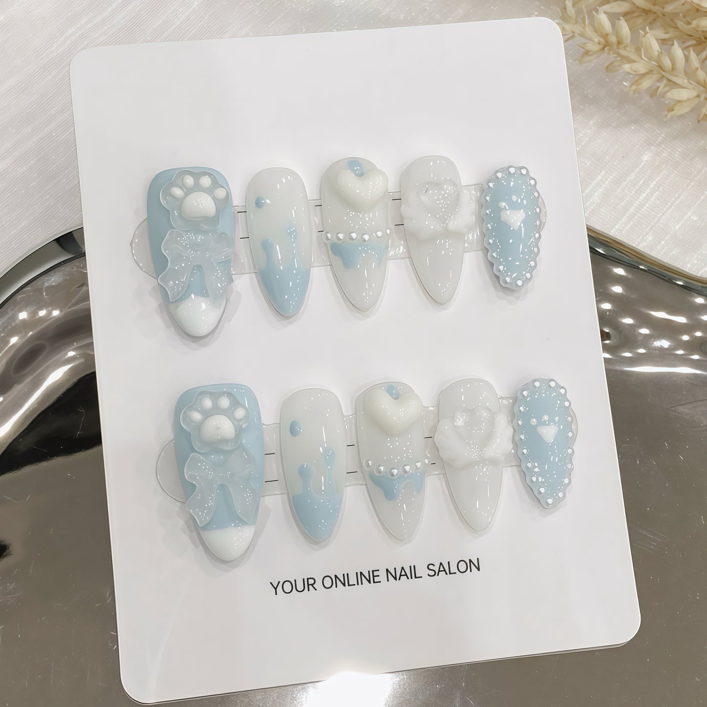 ZX-1635-CA-Shiny Diamonds Nails