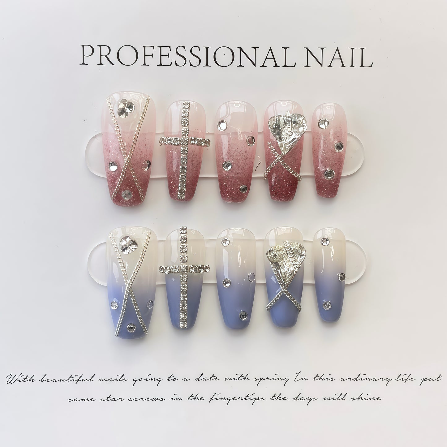 ZX-2140-AM-Shiny Diamonds Nails