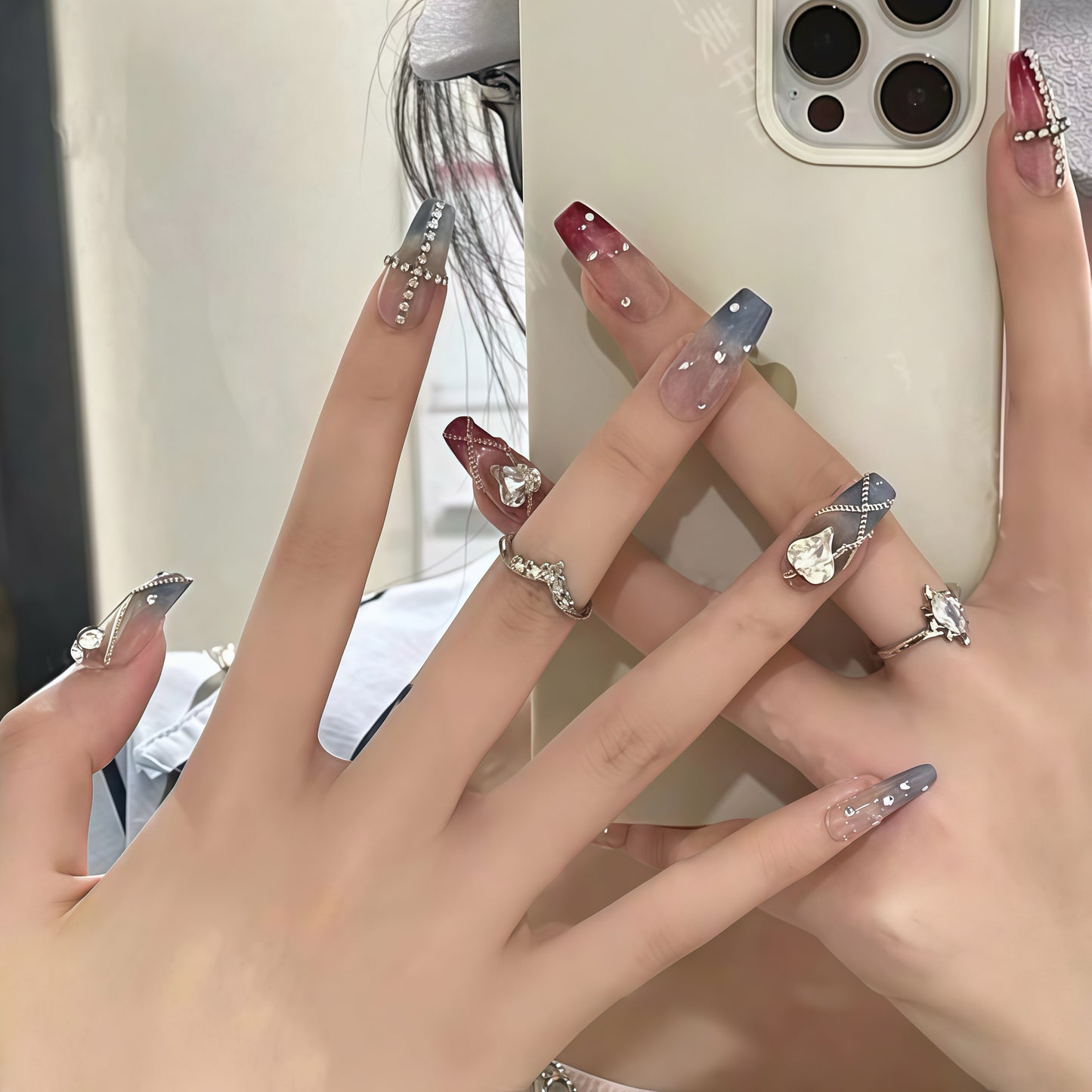 ZX-2140-AM-Shiny Diamonds Nails