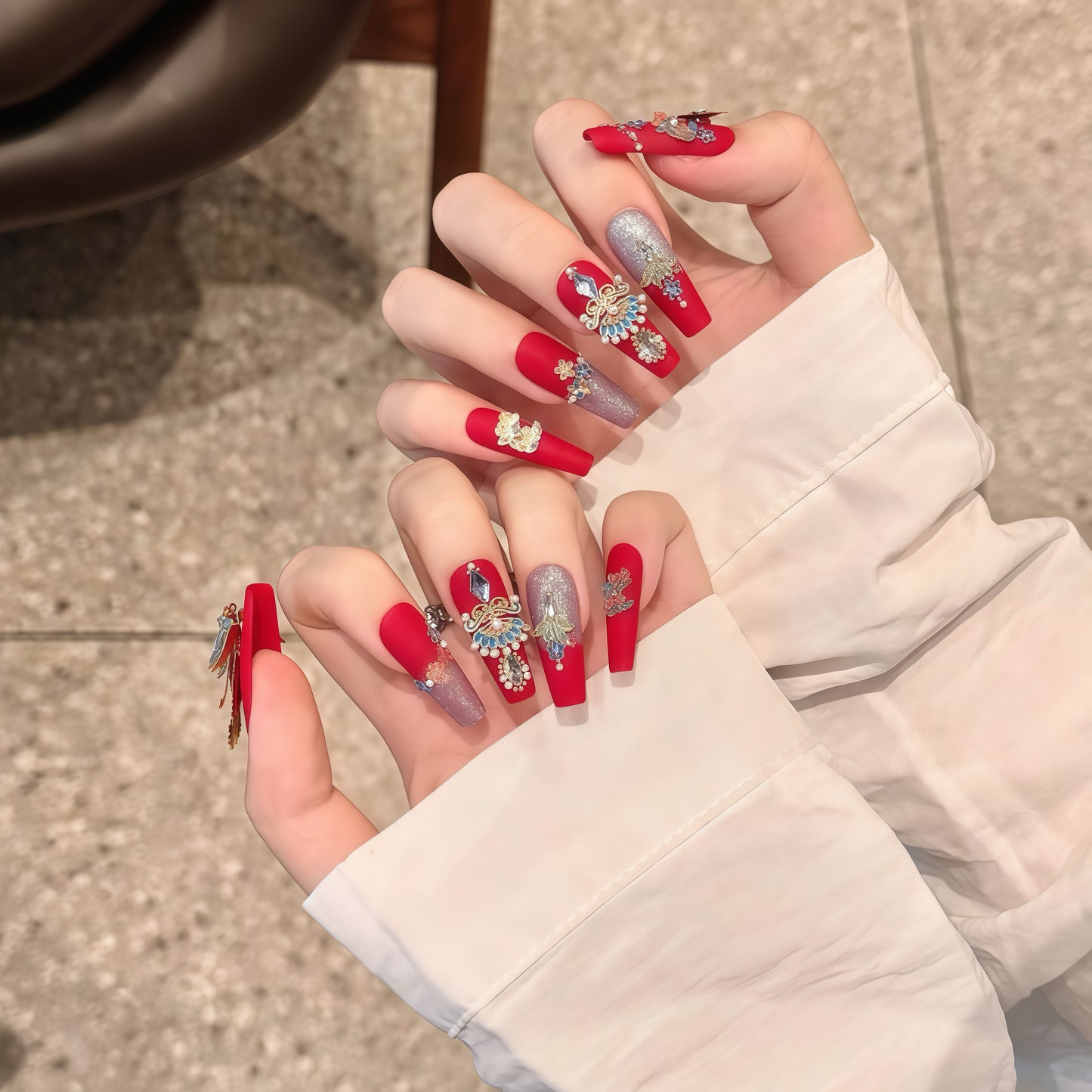 ZX-2200-CH-Shiny Diamonds Nails