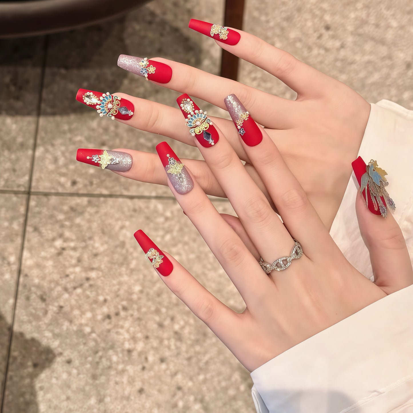 ZX-2200-CH-Shiny Diamonds Nails