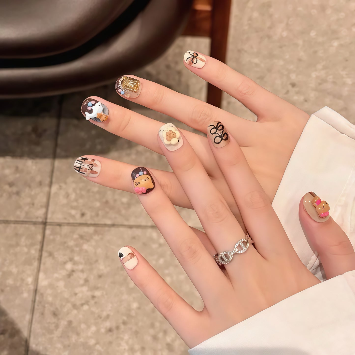 ZX-2244-CA-Shiny Diamonds Nails