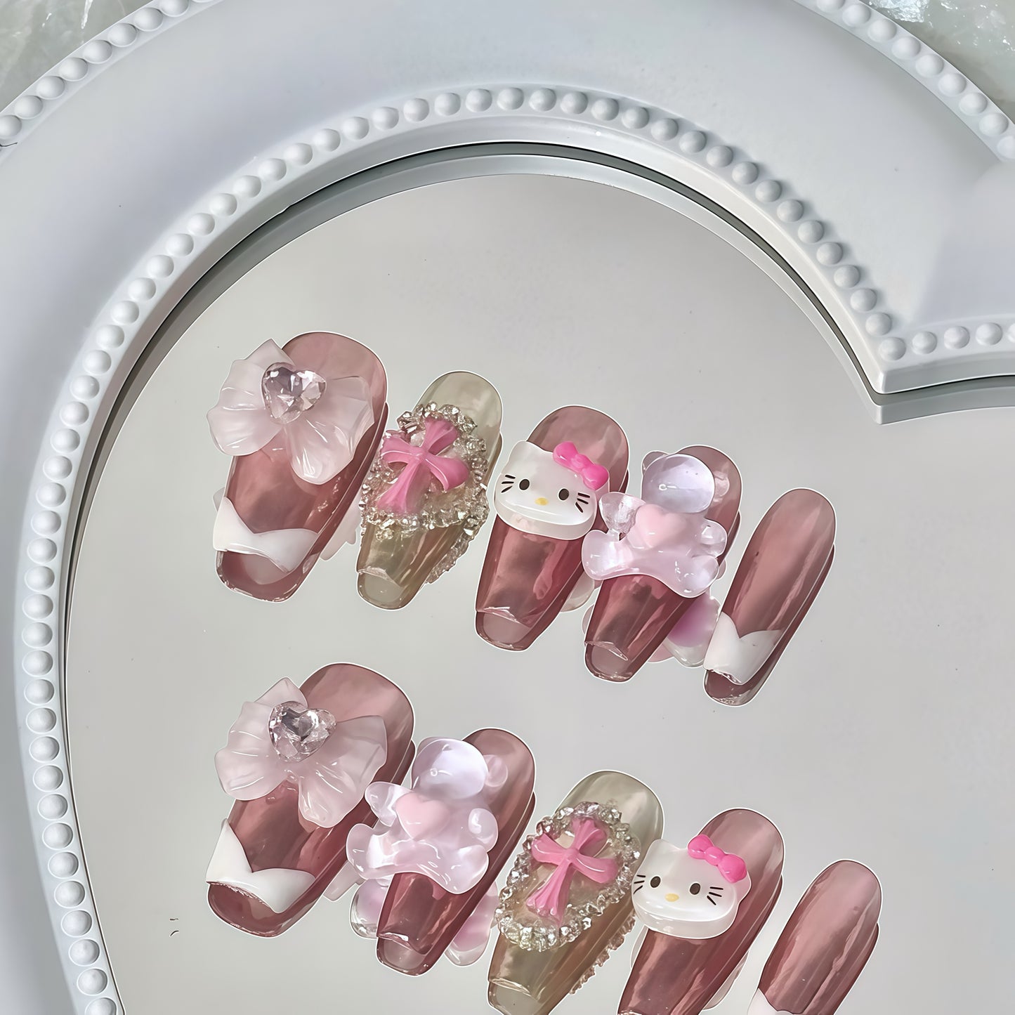 ZX-834-CA-Shiny Diamonds Nails