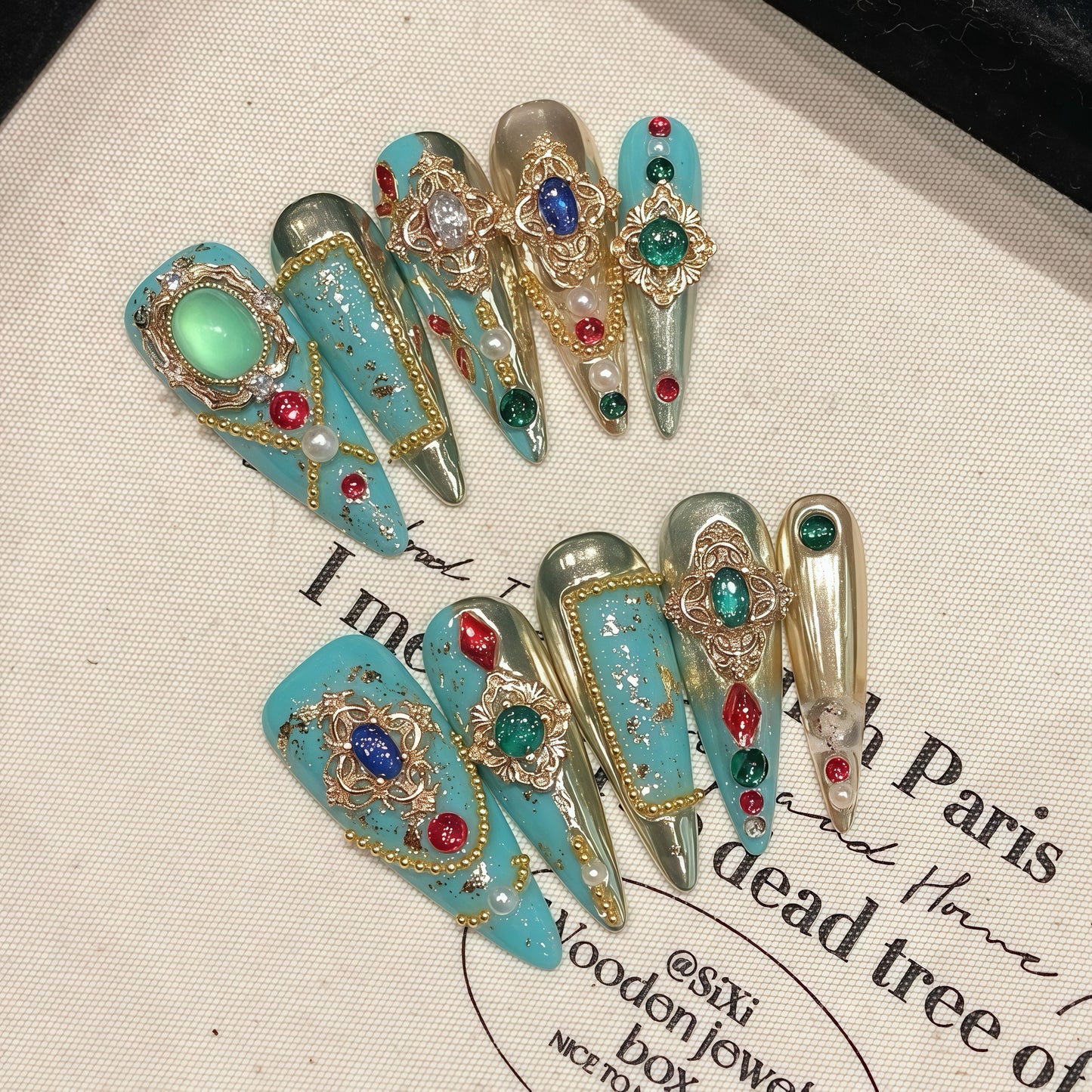 ZX-2717-CH-Shiny Diamonds Nails