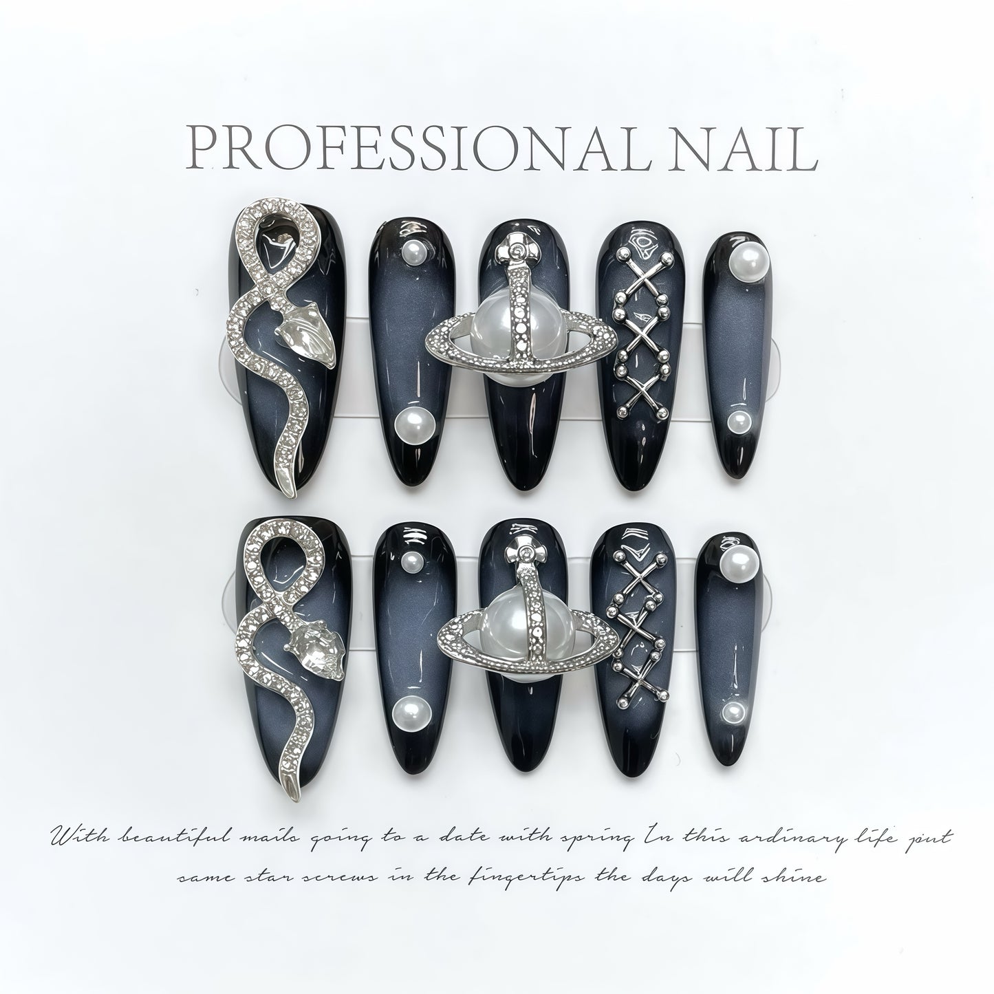ZX-1037-AM-Shiny Diamonds Nails