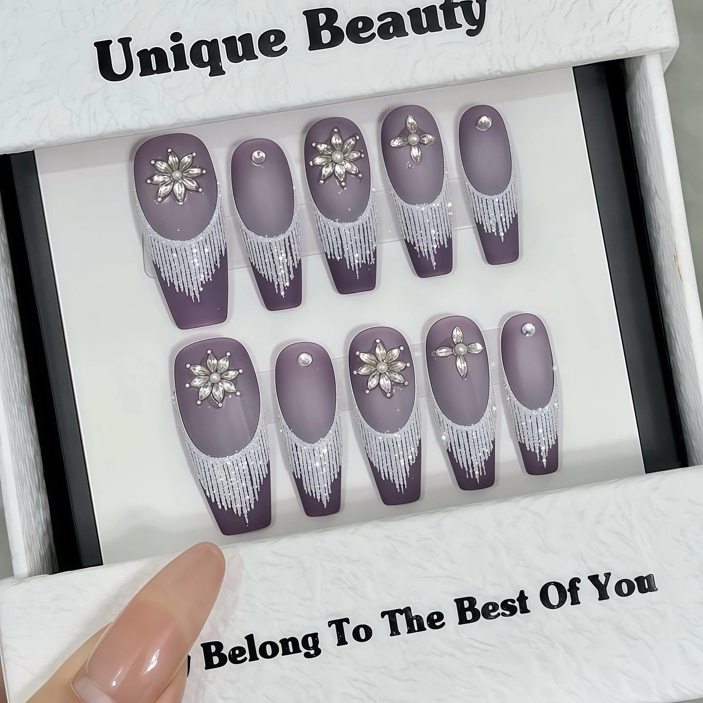 ZX-1297-AM-Shiny Diamonds Nails