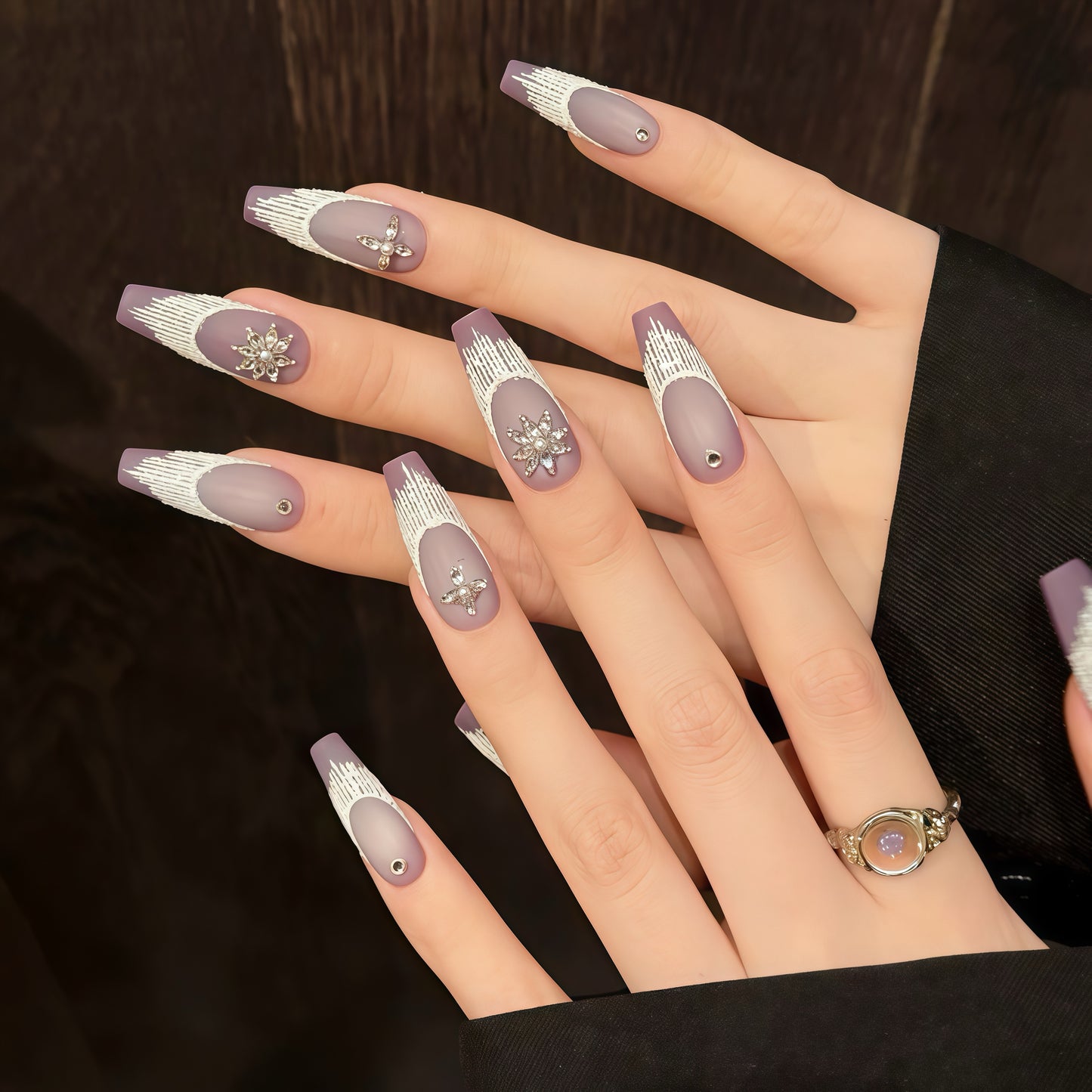 ZX-1297-AM-Shiny Diamonds Nails