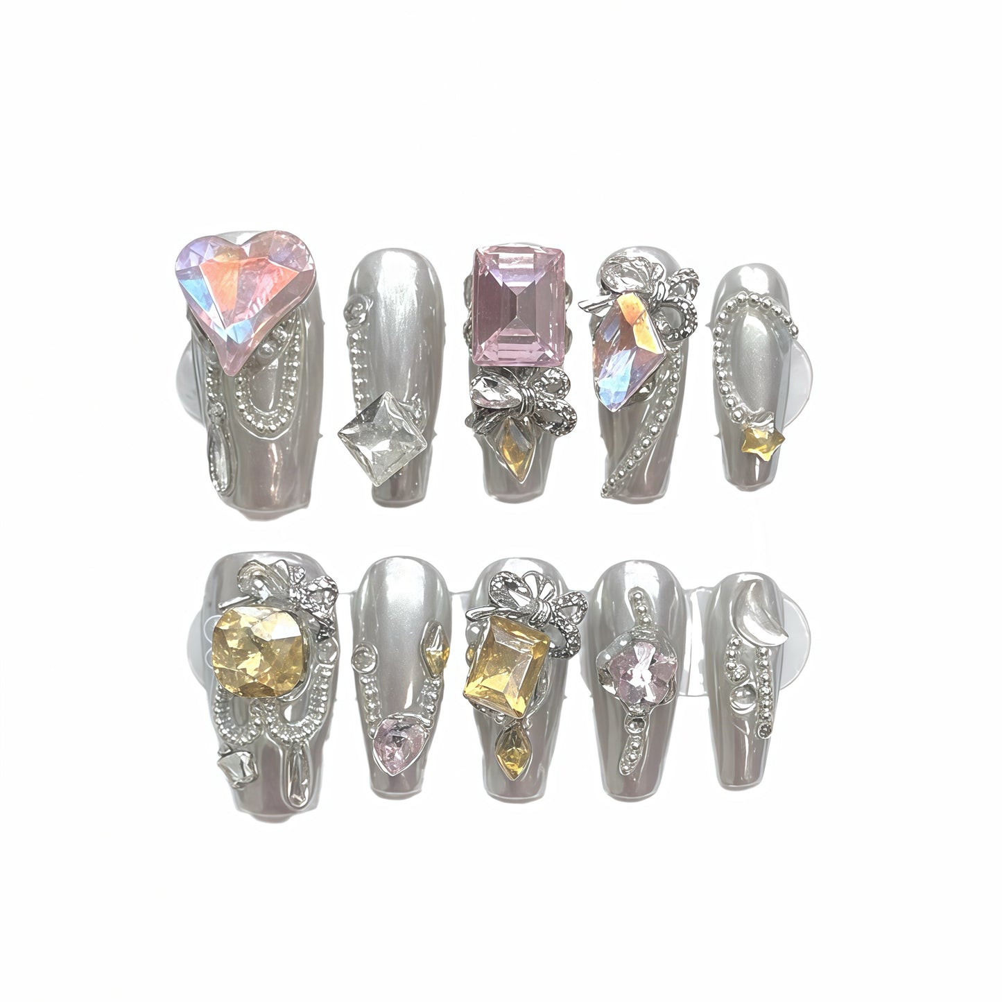 ZX-1047-AM-Shiny Diamonds Nails