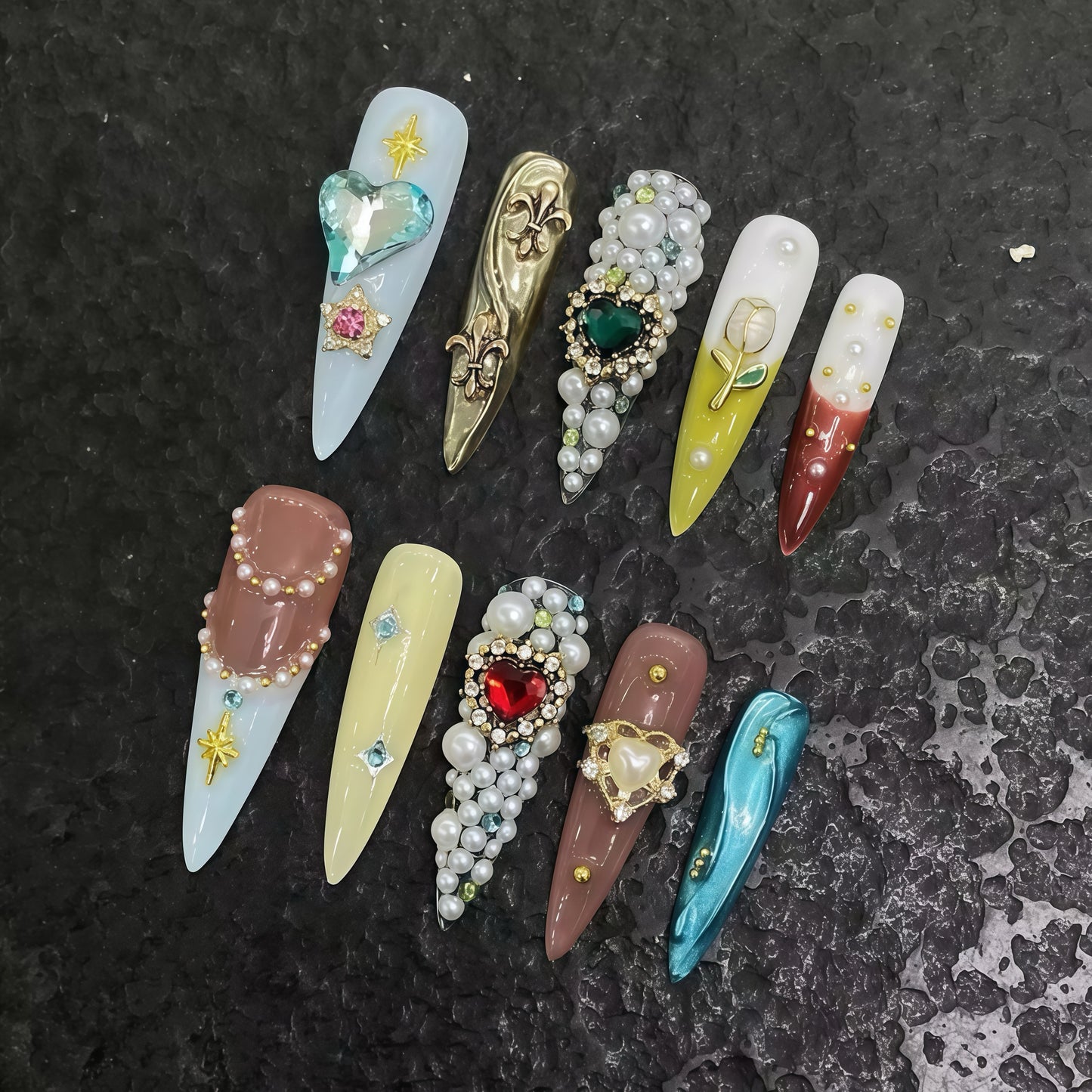 ZX-1957-AM-Shiny Diamonds Nails